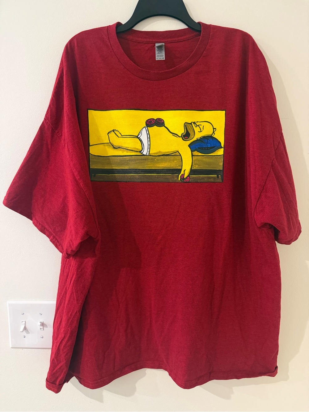 HAND PAINTED - SIMPSONS INSPIRED - Crimson Graphic Tee